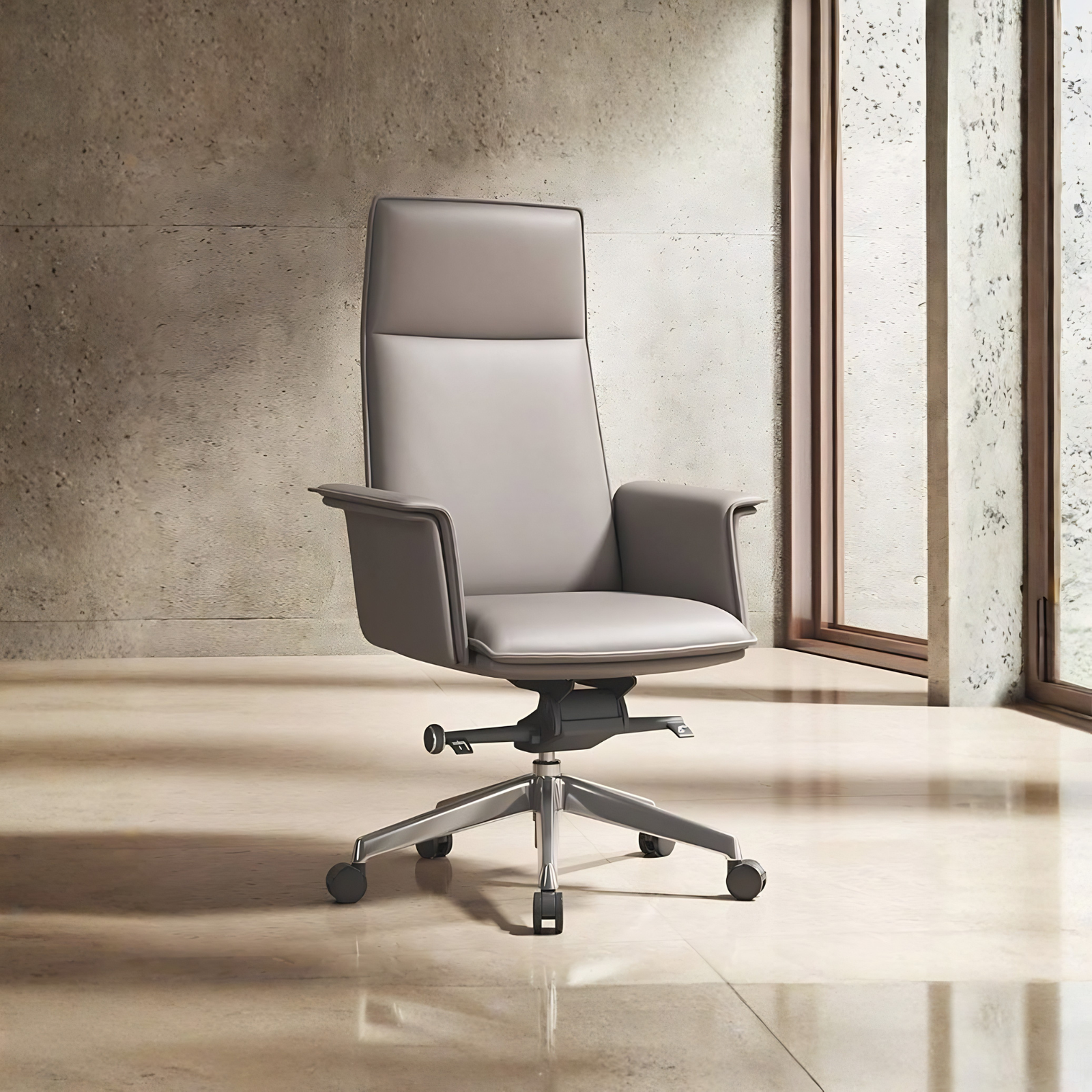 Armrest PU Leather Office Chair